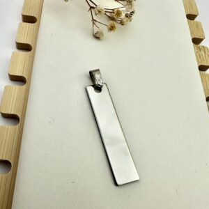 Dije rectangular plateado